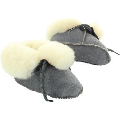 HANS NATUR Babyschuhe Lammfell, Veloursleder, "Bambino" pflanzlich gegerbt grau Gr.21 HANS NATUR Babyschuhe Lammfell, Veloursleder, "Bambino" pflanzlich gegerbt grau Gr.21