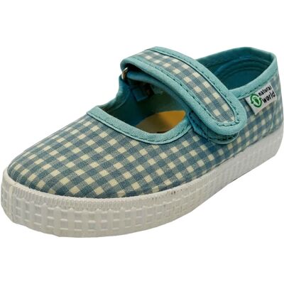 Natural World Kinder Schuhe Ballerinas mit Klettverschluss opalo-karo Gr.29 Natural World Kinder Schuhe Ballerinas mit Klettverschluss opalo-karo Gr.29