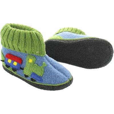 HANS NATUR Kinder Hausschuhe Hüttenschuhe Zug "Martin" blau Gr.26 HANS NATUR Kinder Hausschuhe Hüttenschuhe Zug "Martin" blau Gr.26