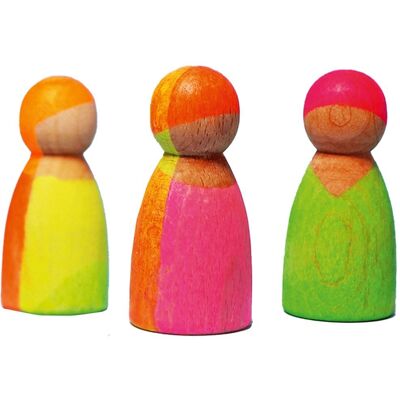Grimms Neonfreunde aus Holz 3-teilig, bunt lasiert Durchmesser 3 cm, Höhe 6,5 cm Grimms Neonfreunde aus Holz 3-teilig, bunt lasiert Durchmesser 3 cm, Höhe 6,5 cm