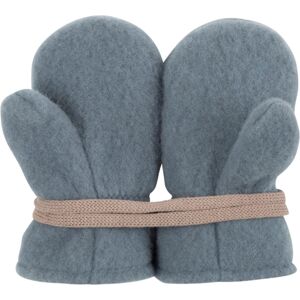 PURE PURE by Bauer Baby Handschuhe Fäustlinge Bio-Merinowolle Fleece storm blue Gr.1 (6-12 Monate)