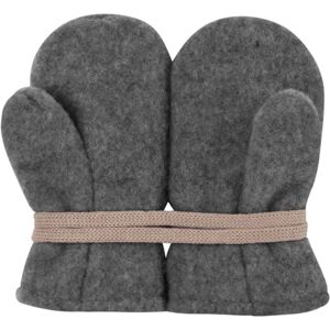 PURE PURE by Bauer Baby Handschuhe Fäustlinge Bio-Merinowolle Fleece schiefer Gr.1 (6-12 Monate)