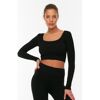 Trendyol Collection Schwarzes Nahtloses/nahtloses, Extra Dehnbares Gestricktes Sportoberteil/bluse für Damen - M/L