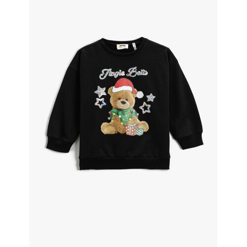 Koton Langarm-sweatshirt Mit Teddybär-aufdruck Und Schleife Zum Thema Neujahr für Damen - 7–8 Jahre