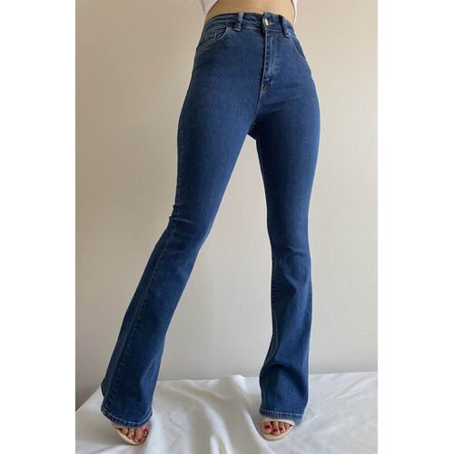 LİMABEL All Star Spanish Jeans, Spanische Jeans, Hohe Taille, Farbecht, Blaue Spanische Jeans (lycra) für Damen - 27