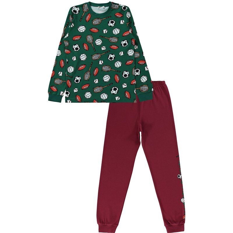 Civil Boys Pyjama-set Für Jungen, 10–13 Jahre, Grün für Herren - 11–12 Jahre