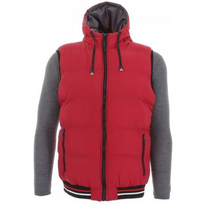 Ital-Design Weste für Herren in Rot und Grau Ital-Design Weste für Herren in Rot und Grau