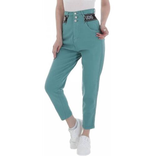 Ital-Design High Waist Jeans für Damen in Hellgrün
