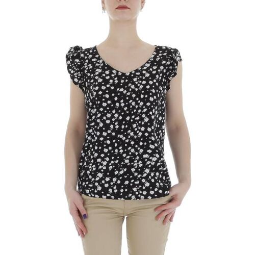 Ital-Design Top für Damen in Schwarz und Weiß