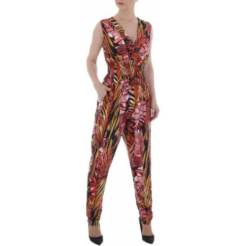 Ital-Design Langer Jumpsuit für Damen in Rot und Rosa