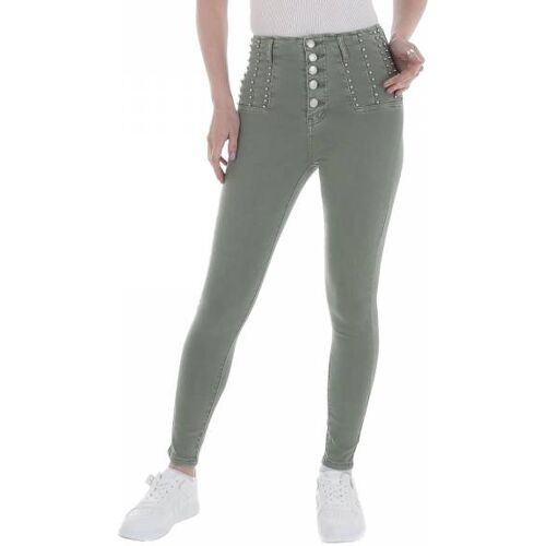 Ital-Design Skinny Jeans für Damen in Grün