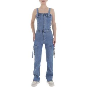 Ital-Design Langer Jumpsuit für Damen in Blau Ital-Design Langer Jumpsuit für Damen in Blau