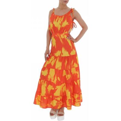 Ital-Design Sommerkleid für Damen in Orange und Gelb Ital-Design Sommerkleid für Damen in Orange und Gelb