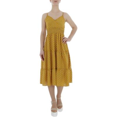 Ital-Design Sommerkleid für Damen in Orange und Weiß Ital-Design Sommerkleid für Damen in Orange und Weiß