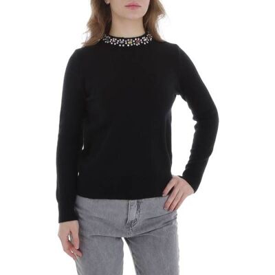 Ital-Design Strickpullover für Damen in Schwarz Ital-Design Strickpullover für Damen in Schwarz