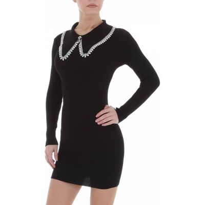 Ital-Design Strickkleid für Damen in Schwarz Ital-Design Strickkleid für Damen in Schwarz