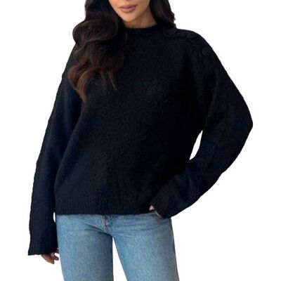 Ital-Design Strickpullover für Damen in Dunkelblau Ital-Design Strickpullover für Damen in Dunkelblau