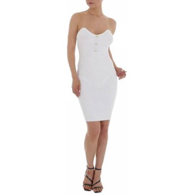 Ital-Design Strickkleid für Damen in Weiß Ital-Design Strickkleid für Damen in Weiß