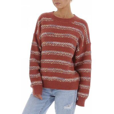 Ital-Design Strickpullover für Damen in Terrakotta Ital-Design Strickpullover für Damen in Terrakotta