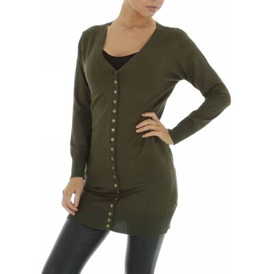 Ital-Design Strickjacke für Damen in Khaki Ital-Design Strickjacke für Damen in Khaki