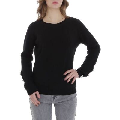 Ital-Design Strickpullover für Damen in Schwarz Ital-Design Strickpullover für Damen in Schwarz