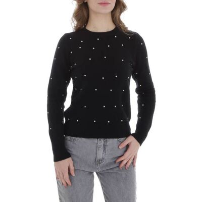Ital-Design Strickpullover für Damen in Schwarz Ital-Design Strickpullover für Damen in Schwarz