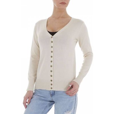 Ital-Design Strickjacke für Damen in Beige Ital-Design Strickjacke für Damen in Beige