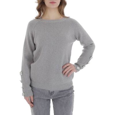 Ital-Design Strickpullover für Damen in Grau Ital-Design Strickpullover für Damen in Grau