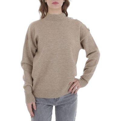 Ital-Design Strickpullover für Damen in Beige Ital-Design Strickpullover für Damen in Beige