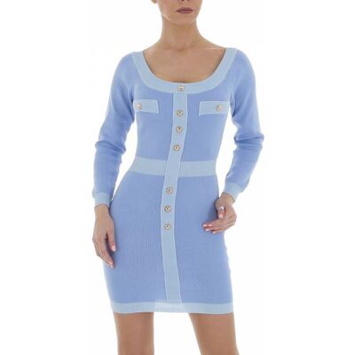 Ital-Design Strickkleid für Damen in Hellblau Ital-Design Strickkleid für Damen in Hellblau
