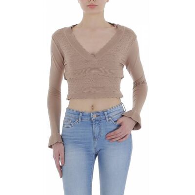 Ital-Design Strickpullover für Damen in Beige Ital-Design Strickpullover für Damen in Beige