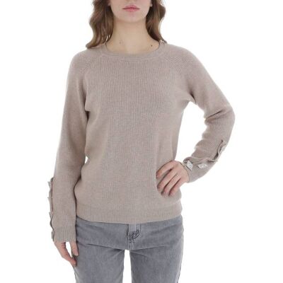 Ital-Design Strickpullover für Damen in Beige Ital-Design Strickpullover für Damen in Beige