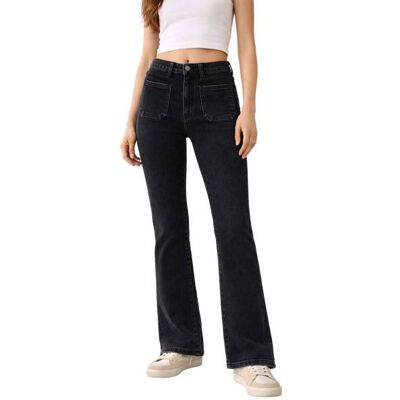 Ital-Design High Waist Jeans für Damen in Dunkelgrau Ital-Design High Waist Jeans für Damen in Dunkelgrau