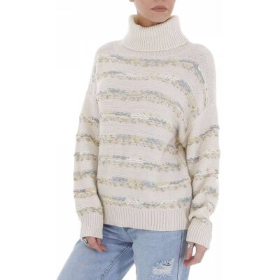 Ital-Design Strickpullover für Damen in Creme Ital-Design Strickpullover für Damen in Creme