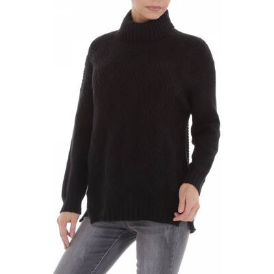 Ital-Design Strickpullover für Damen in Schwarz Ital-Design Strickpullover für Damen in Schwarz