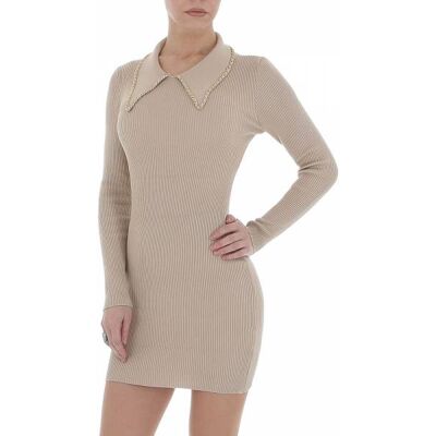 Ital-Design Strickkleid für Damen in Beige Ital-Design Strickkleid für Damen in Beige