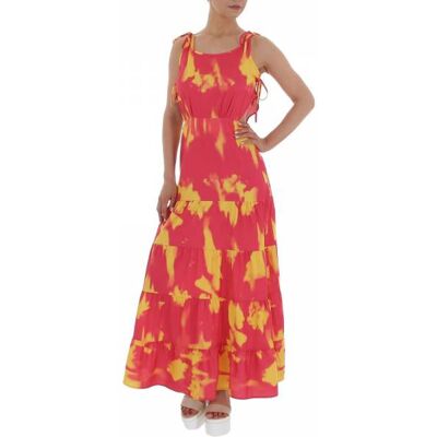 Ital-Design Sommerkleid für Damen in Pink und Gelb Ital-Design Sommerkleid für Damen in Pink und Gelb
