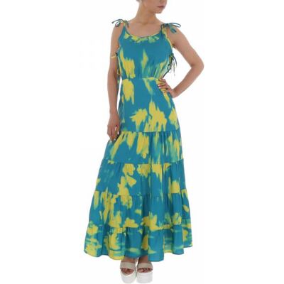 Ital-Design Sommerkleid für Damen in Grün und Gelb Ital-Design Sommerkleid für Damen in Grün und Gelb
