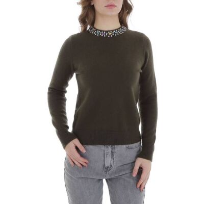 Ital-Design Strickpullover für Damen in Grün Ital-Design Strickpullover für Damen in Grün
