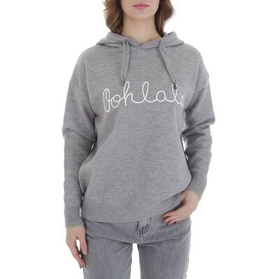 Ital-Design Strickpullover für Damen in Grau Ital-Design Strickpullover für Damen in Grau