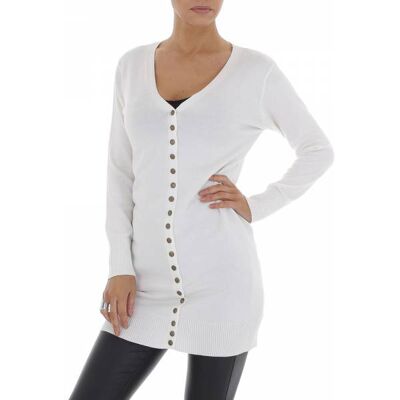 Ital-Design Strickjacke für Damen in Weiß Ital-Design Strickjacke für Damen in Weiß