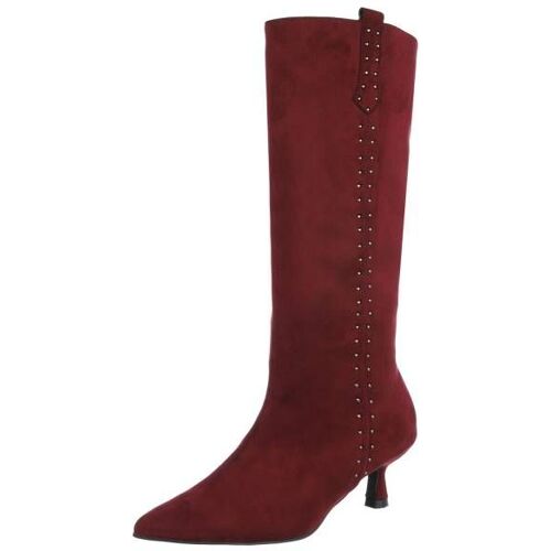 Ital-Design Klassische Stiefel für Damen in Weinrot