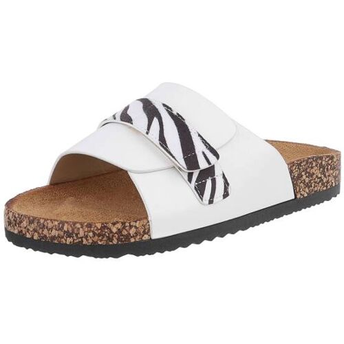 Ital-Design Pantoletten für Damen in Weiß und Schwarz