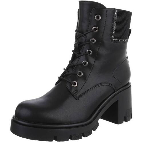Ital-Design Schnürstiefeletten für Damen in Schwarz