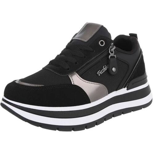 Ital-Design Sneakers Low für Damen in Schwarz und Bronze