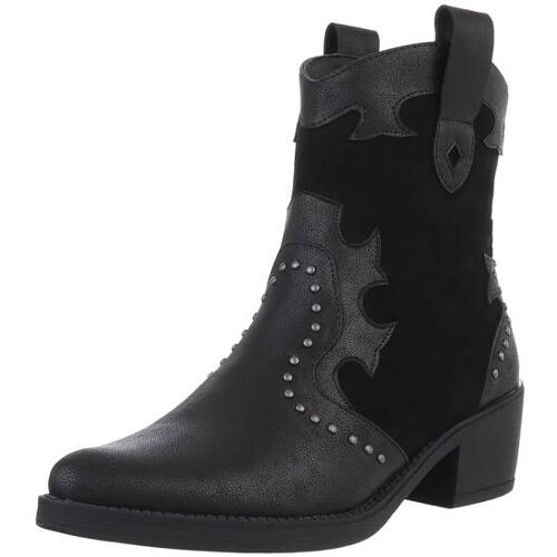 Ital-Design Western- & Bikerboots für Damen in Schwarz