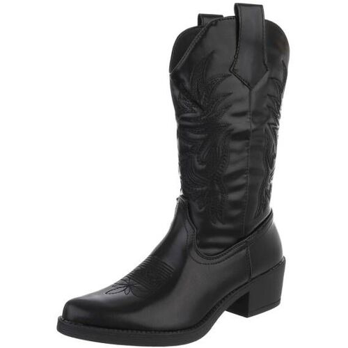Ital-Design Western- & Bikerstiefel für Damen in Schwarz