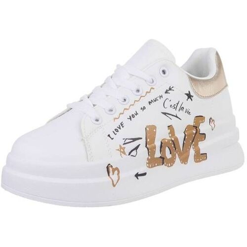 Ital-Design Sneakers Low für Damen in Weiß und Gold