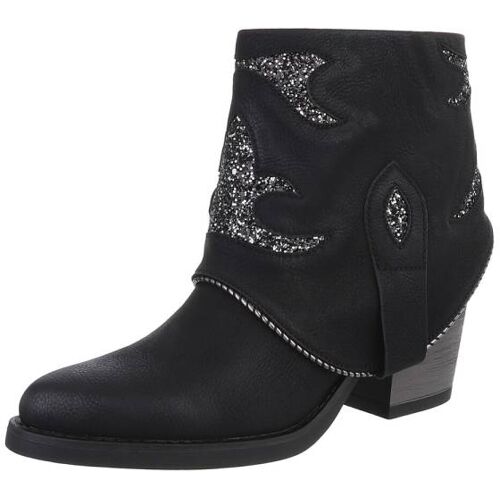 Ital-Design Western- & Bikerboots für Damen in Schwarz
