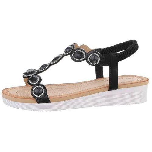 Ital-Design Riemchensandalen für Damen in Schwarz